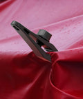 Heavy Duty Tarp Clips With Lock Grip Alligator Clamp For Tough Holding Power Multipurpose Tarp Tie Downs For Canvas Shade Cloth Tent Banner And Awnings 12 Pack securing red tarp