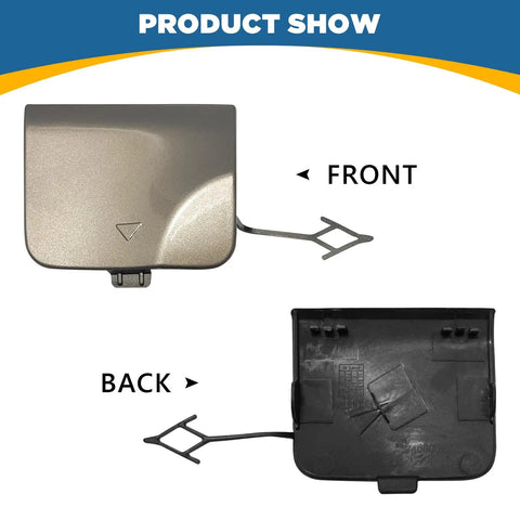 Front and back view of Rear Bumper Tow Hook Cover For X3 G01 G08 2018 2019 2020 White Right Passenger Side Replacement Towing Eye Cap