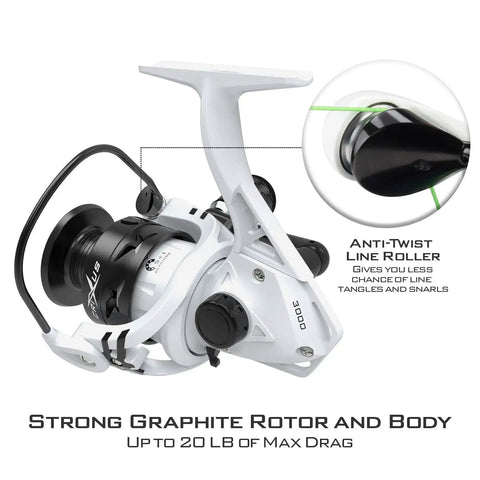Gladiator Ready Crixus Fishing Rod And Reel Combo For Spinning And Baitcasting, showing strong graphite rotor and body.