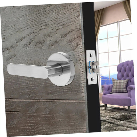 Interior Passage Door Handle Set With Sleek Knob And Lever For Bedrooms And Storage Rooms Easy To Install With All Hardware Included For Quick No Sweat Setup And Secure Locking