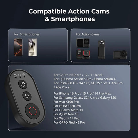 Power Grip With Built In 5000mAh Battery For Action Cameras And Phones Wireless Control Selfie Stick compatibility chart