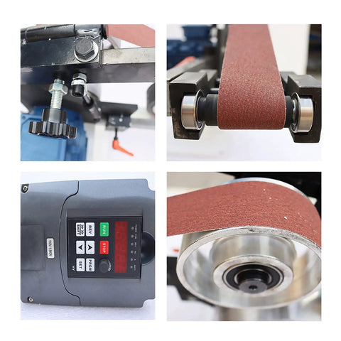 Close-up of the variable speed control panel of the Shop Ready Heavy Duty Variable Speed Belt Sander And Knife Grinder.