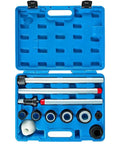 Cam Bearing Removal And Installation Tool Set With One And One Eighth Inch To Two And Two Thirds Inch Adapters in blue case