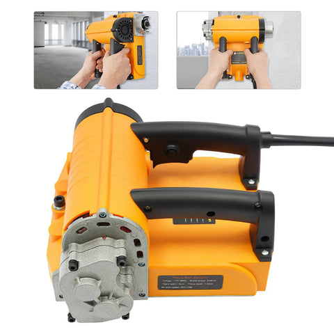 Heavy Duty Electric Wall Planer For Floor Tile Removal 4580W Motor 3500 RPM Adjustable Depth Concrete Scraper With Carry Case side view with handles