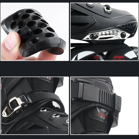 Unisex Carbon Fiber Inline Skates With Safety Ratchet Buckle And Laces, Full Protective PP Shell, Quiet High Speed Bearings, Black Parts