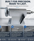 Solid Build Lathe Tailstock With Mt3 Taper And Rotary Live Center 40mm Stroke 40Cr Spindle Side Lock Clamp For Cnc Machining Shop, showcasing durable HT250 cast iron body.