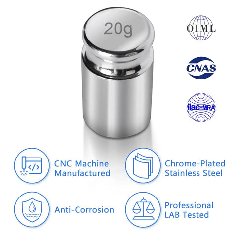 20g weight from Calibration Weight Set 60g Total M1 Class 1g 2g 5g 10g 20g Stainless Steel With Storage Box And Tweezers For Digital Scale