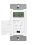 Programmable Digital Timer Switch For Lights Fans And Motors With 7 Day 18 On Off Timers And Auto Scheduling white open cover view