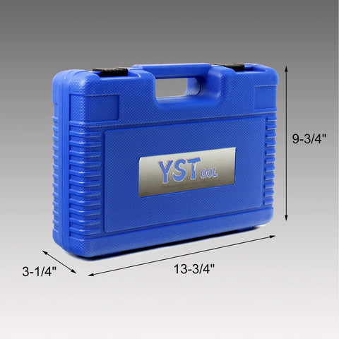 Blue YSTOOL cylinder leak-down tester kit in a hard-plastic case with handle