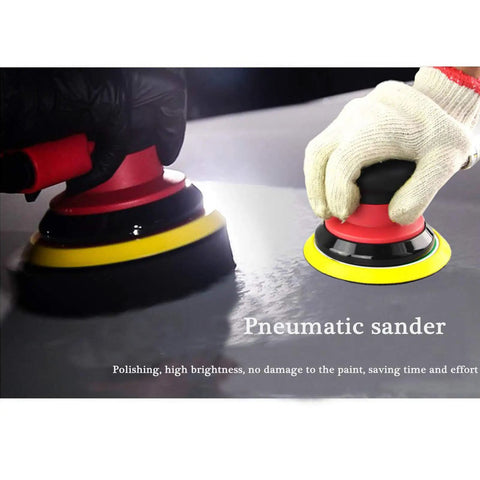 Air Random Orbital Palm Sander For Pros, Heavy Duty Dual Action Pneumatic Sander polishing surface