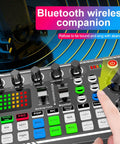 F998 Podcast Gear Bundle For TikTok And YouTube Vlogs Audio Interface And Soundboard close-up of control knobs and buttons