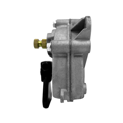 Heavy Duty Front Rack And Pinion Steering Drop In Swap For Polaris RZR 170 2009 To 2020 Chromoly output shaft side view with aluminum housing.