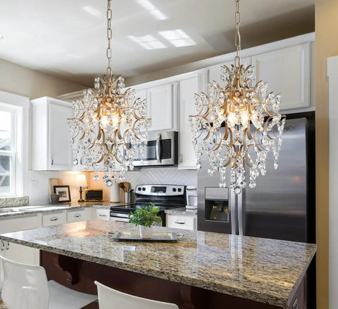 Modern Crystal Chandelier Pendant Light With 1 E26 Socket, Adjustable 59 Inch Chain, Brass Gold Finish, Ideal For Living Room Or Dining Area, Sparkling Clear Crystals And Pendants For Wow Worthy Luxe Glam Vibe