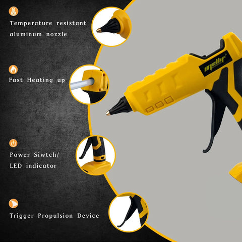 Cordless Hot Glue Gun For Arts And Crafts And DIY, Dewalt 20V Battery Compatible, Full Size Handheld Power Glue Gun With Fast Preheat