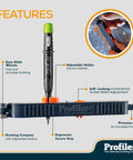 Top Tier Multifunction Scribing Tool Kit Featuring Self Locking Adjustment Pica Dry Long Life Automatic Pencil And Eight Versatile Refill Leads For Dead On Precision Marking And Hella Quick Layouts Black features easy glide wheels and adjustable scribe.