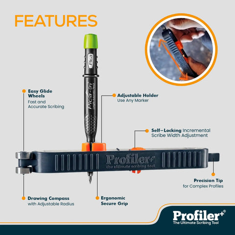 Top Tier Multifunction Scribing Tool Kit Featuring Self Locking Adjustment Pica Dry Long Life Automatic Pencil And Eight Versatile Refill Leads For Dead On Precision Marking And Hella Quick Layouts Black features easy glide wheels and adjustable scribe.