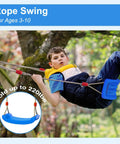 Child enjoying a Kids Outdoor Swing Seat With Extra Thick Rope And Adjustable Height From Fifty Five To Seventy One Inches outdoors.