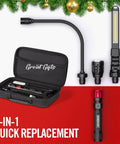 3-In-1 LED Work Light with Magnetic Base and Gooseneck, flashlight kit with carrying case, flexible shaft, and slim bar light