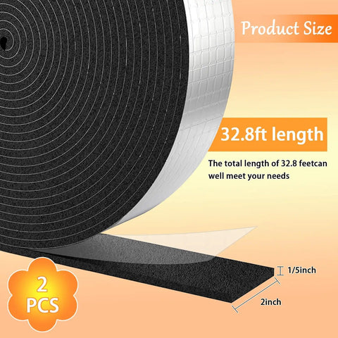 Beefed Up Heavy Duty Pipe Insulation Wrap 2 Inch By 33 Foot Self Adhesive Aluminum Foil for outdoor pipes