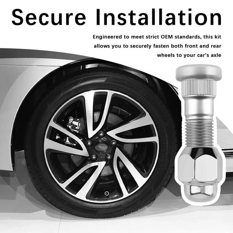 Four Pack M12x1.5 Wheel Stud Bolts Kit For Hyundai Azera Sonata Tucson Veloster Rio Soul, Premium Steel Lug Bolt Replacement Parts That Keep Your Ride Safe And Secure On The Road