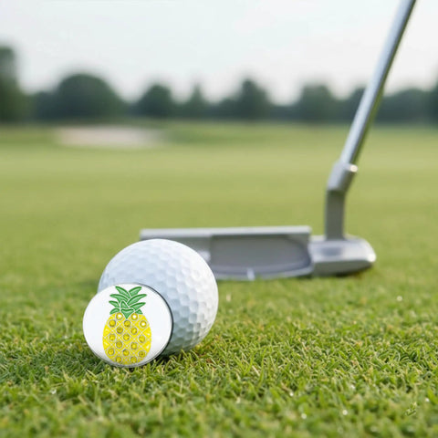 Pineapple Shaped Golf Ball Marker For Alignment And Game Changer Putting Green Precision Metal Ball Marker 1 Inch Wide