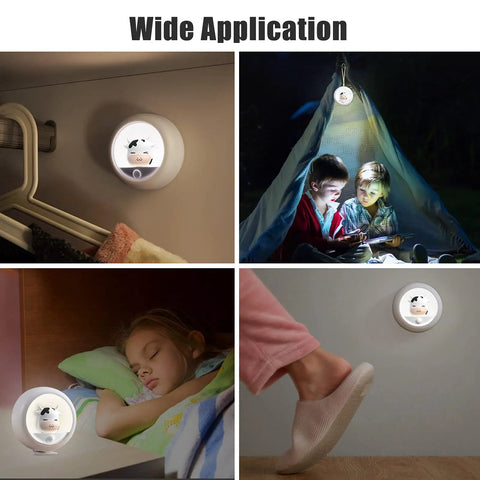 Motion Sensor Night Light With Rechargeable Battery And Magnetic Mounting Three Mounting Options For Easy Placement In Bedroom Or Bathroom Perfect Gift For Cat Lovers And Kids With Adjustable Brightness