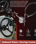 Rotary Marine Steering System Kit with 15 Feet Steering Cable and 13.5 Inch Wheel for Old School Mechanical Manual Steering