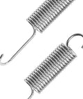 Grab This Solid Set Of Killer Replacement Tension Springs For Recliner Sofa Chair Pull Cord Mechanism Quick Swap Top Shelf Heavy Duty Steel Coils Silver Furniture Hardware Pack Of Two close-up of two silver steel tension springs with hooks.