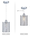 3 Pack Crystal Pendant Light With Polished Nickel Finish And Opal Polyhedral Shade For A Modern Bar Vibe In Dining Room And Living Room Ceiling Fixture UL Listed E26 LED Ready Hardwired Dimmable With Optional Dimmer Sloped Ceiling Compatible showing dimensions