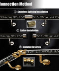 Clear Acrylic Wall Mount Handrail With Top Tier Non Slip Grip And Heavy Duty Gold Brackets Installation Methods Displayed.