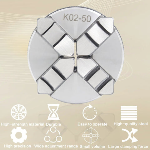 K02 50mm Mini Lathe Chuck 4 Jaw Self Centering M14 Thread Mount for CNC Router Engraver Milling Machine Pro Grade Clamping