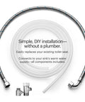 Installation kit for Ecoseat Non Electric Bidet Toilet Seat For Elongated Toilets White With Dual Temperature Water