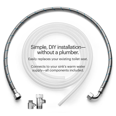 Installation kit for Ecoseat Non Electric Bidet Toilet Seat For Elongated Toilets White With Dual Temperature Water