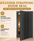 32 Foot Self Adhesive Foam Weather Stripping For Doors And Windows D Shape Draft Stopper Tape keeps outdoor wind out of a door seal.