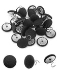 Heavy Duty Linen Head Twist Pins 30 Pack Black Fabric Ruffle Grips For Bedskirt Sofa Curtain Upholstery close-up view of black twist pins