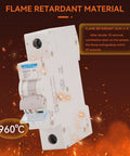 1 Pole 110-240V 6A Miniature Circuit Breaker with Thermal Magnetic Trip, 6KA Breaking Capacity, C Curve, flame retardant material