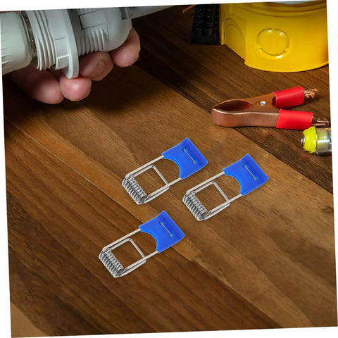 50 Pcs Recessed Light Clips Spring Clips For Downlight Installation, Easy Design, displayed on wooden table
