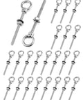 Stainless Steel Eye Bolts Heavy Duty 25 Pack 1/4 By 3 Inch Marine Grade Threaded Eyebolts With Nuts And Washers