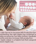 Soft Silicone Nipple Ruler And Flange Size Gauge For Breast Pump Quick Nipple Measurements shown with mother and baby