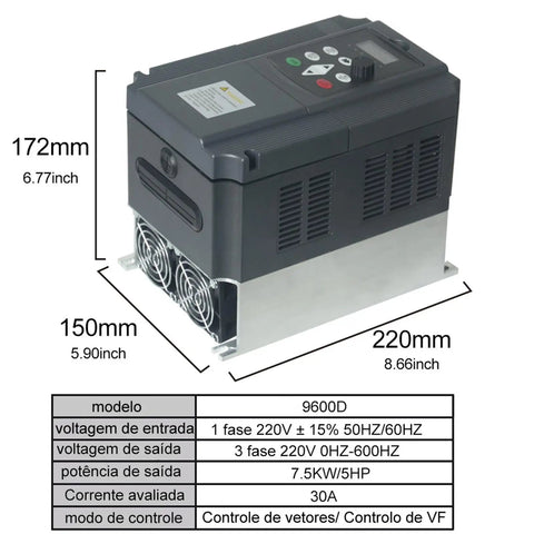 Budget Friendly 380V and 220V VFD Inverter Speed Controller for Motors Economical Variable Frequency Drive From 2.2KW To 11KW 7.5KW 10HP Version 220V Ready Smooth Reliable Motor Speed Control For Industrial Equipment, 220V 7.5KW model