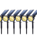 Outdoor Solar Lights With 10 LED Landscape Spotlights Two In One Wireless Powered Wall Lights 6 Pack exhibited in a row