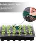 8 Pack 24 Cell Seed Starter Trays Kit with Humidity Dome and Base Featuring Adjustable Vent for Home Greenhouse Germination