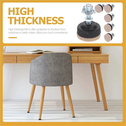 12 Piece Black Adjustable Furniture Levelers Set With Threaded Feet For Tables Chairs And Cabinets, Heavy Duty Galvanized Metal