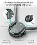 Close-up of neck mount for action cameras with chest mount, POV stabilizer, showcasing quick release system and ergonomic design.