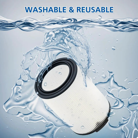 2 Pack VF4000 Replacement Filter submerged in water demonstrating washable and reusable feature