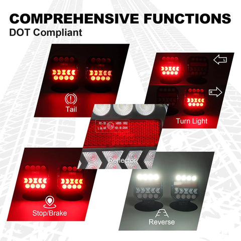 NeaLia wireless trailer LED tail lights; two-unit magnetic set, 110° rotatable, IP67 waterproof.