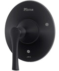 Rhen Single Handle Tub And Shower Valve Trim Kit Matte Black Not Including Valve Easy Toolless Install With SecurePfit Fixed Hub