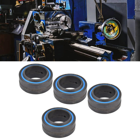 4Pcs In 1 Set Spherical Plain Bearing For Heavy Duty Equipment Deep Groove Bearings With Even Hardness Easy Install Built To Last Tough As Nails Reliable GE30ES2RS Compatible. Four black steel bearings with blue seals for heavy equipment