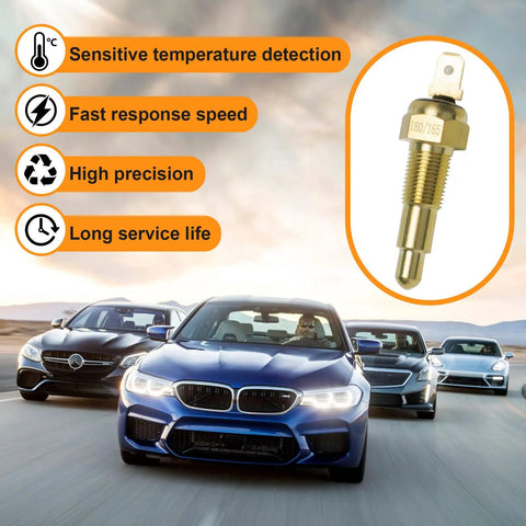 Universal Engine Cooling Fan Temperature Sensor Switch One Eighth NPT Thread 180 Fahrenheit On 165 Fahrenheit Off For Cars And Trucks Keeps Your Ride Cool And Radiator Safe brass 1/8 NPT sensor switch