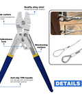 Heavy Duty Wire Rope Crimping Tool Kit For 2.0mm Cable With Aluminum Ferrule Sleeves showing features and design.